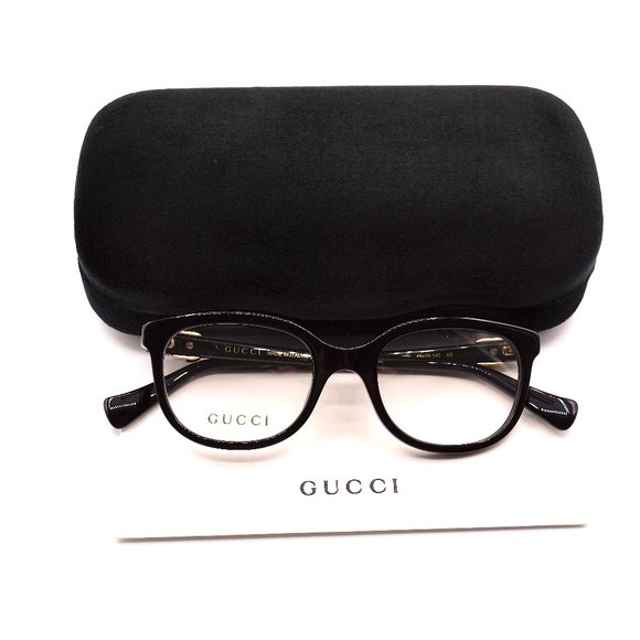 NEW GUCCI GG1075O 001 BLACK AUTHENTIC EYEGLASSES FRAME RX 48-19 - Picture 10 of 12